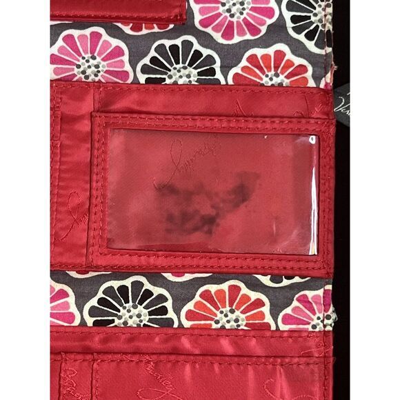Vera Bradley Retired 2014  Cherry Blossom Pink & Gray Floral Tri-Fold‎ Wallet - Picture 6 of 11